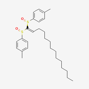 molecular formula C28H40O2S2 B15166890 Benzene, 1,1'-[1-tetradecenylidenebis[(S)-sulfinyl]]bis[4-methyl- CAS No. 647835-12-9