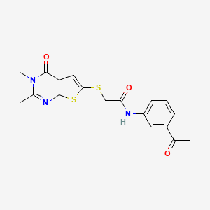 molecular formula C18H17N3O3S2 B15167128 N-(3-Acetylphenyl)-2-[(2,3-dimethyl-4-oxo-3,4-dihydrothieno[2,3-d]pyrimidin-6-yl)sulfanyl]acetamide 
