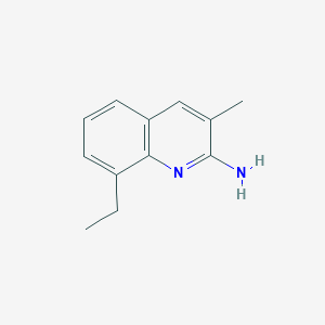molecular formula C12H14N2 B15167136 2-Amino-8-ethyl-3-methylquinoline CAS No. 203506-26-7
