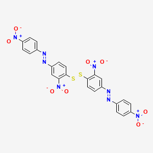 molecular formula C24H14N8O8S2 B15167183 Diazene, 1,1'-[dithiobis(3-nitro-4,1-phenylene)]bis[2-(4-nitrophenyl)- CAS No. 648423-88-5