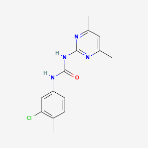 molecular formula C14H15ClN4O B15167189 N-(3-Chloro-4-methylphenyl)-N'-(4,6-dimethylpyrimidin-2-yl)urea CAS No. 616208-84-5