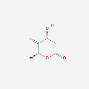 molecular formula C7H10O3 B15167213 (4R,6R)-4-hydroxy-6-methyl-5-methylideneoxan-2-one CAS No. 643755-78-6
