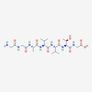 molecular formula C23H41N7O9 B15167214 Glycylglycyl-L-alanyl-L-valyl-L-valyl-L-threonylglycine CAS No. 651292-05-6