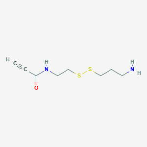 molecular formula C8H14N2OS2 B15167308 N-{2-[(3-Aminopropyl)disulfanyl]ethyl}prop-2-ynamide CAS No. 872578-97-7