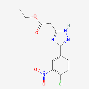 molecular formula C12H11ClN4O4 B15167329 Ethyl [3-(4-chloro-3-nitrophenyl)-1H-1,2,4-triazol-5-yl]acetate CAS No. 331687-13-9
