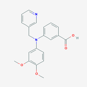 molecular formula C21H20N2O4 B15167351 Benzoic acid, 3-[(3,4-dimethoxyphenyl)(3-pyridinylmethyl)amino]- CAS No. 651023-21-1