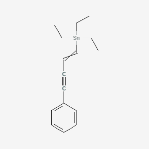 molecular formula C16H22Sn B15167398 Triethyl(4-phenylbut-1-en-3-yn-1-yl)stannane CAS No. 650605-85-9