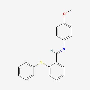 molecular formula C20H17NOS B15167476 Benzenamine, 4-methoxy-N-[[2-(phenylthio)phenyl]methylene]- CAS No. 646067-18-7