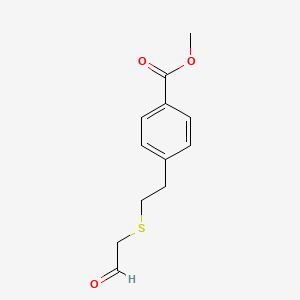 molecular formula C12H14O3S B15167575 Benzoic acid, 4-[2-[(2-oxoethyl)thio]ethyl]-, methyl ester CAS No. 872674-37-8