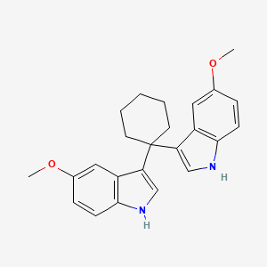 molecular formula C24H26N2O2 B15167620 1H-Indole, 3,3'-cyclohexylidenebis[5-methoxy- CAS No. 588719-21-5