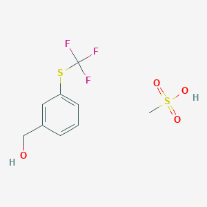 molecular formula C9H11F3O4S2 B15167633 Methanesulfonic acid;[3-(trifluoromethylsulfanyl)phenyl]methanol CAS No. 647857-26-9