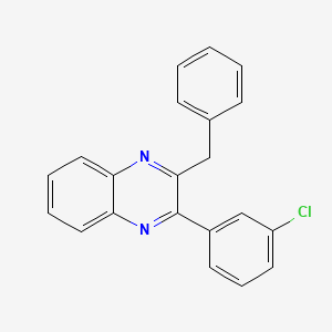 molecular formula C21H15ClN2 B15167738 Quinoxaline, 2-(3-chlorophenyl)-3-(phenylmethyl)- CAS No. 649739-75-3