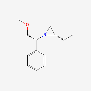 molecular formula C13H19NO B15167804 Aziridine, 2-ethyl-1-[(1R)-2-methoxy-1-phenylethyl]-, (2S)-(9CI) CAS No. 514168-46-8