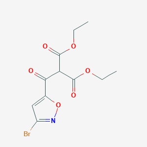 molecular formula C11H12BrNO6 B15167835 Diethyl (3-bromo-1,2-oxazole-5-carbonyl)propanedioate CAS No. 647832-97-1
