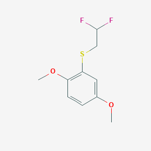 molecular formula C10H12F2O2S B15167881 Benzene, 2-[(2,2-difluoroethyl)thio]-1,4-dimethoxy- CAS No. 648956-73-4