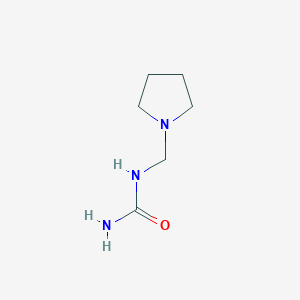 molecular formula C6H13N3O B15168035 N-[(Pyrrolidin-1-yl)methyl]urea CAS No. 873543-23-8