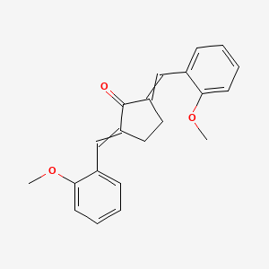 molecular formula C21H20O3 B15168051 Cyclopentanone, 2,5-bis[(2-methoxyphenyl)methylene]- CAS No. 577995-40-5