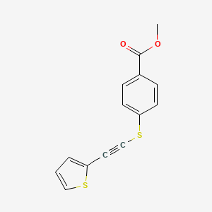 molecular formula C14H10O2S2 B15168069 Benzoic acid, 4-[(2-thienylethynyl)thio]-, methyl ester CAS No. 638199-61-8