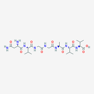 molecular formula C26H46N8O9 B15168144 L-Asparaginyl-L-valylglycylglycyl-L-alanyl-L-valyl-L-valine CAS No. 651292-03-4