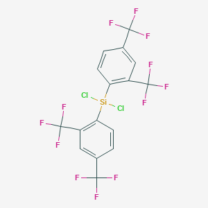 molecular formula C16H6Cl2F12Si B15168220 Silane, bis[2,4-bis(trifluoromethyl)phenyl]dichloro- CAS No. 650583-78-1