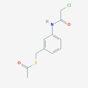 molecular formula C11H12ClNO2S B15168358 S-{[3-(2-Chloroacetamido)phenyl]methyl} ethanethioate CAS No. 614760-02-0