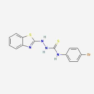 molecular formula C14H11BrN4S2 B15168371 Hydrazinecarbothioamide, 2-(2-benzothiazolyl)-N-(4-bromophenyl)- CAS No. 649561-00-2
