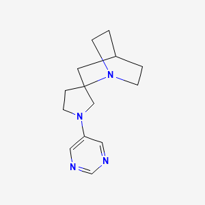 molecular formula C14H20N4 B15168400 Spiro[1-azabicyclo[2.2.2]octane-2,3'-pyrrolidine], 1'-(5-pyrimidinyl)- CAS No. 646056-95-3