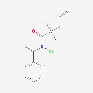 molecular formula C15H20ClNO B15168539 N-Chloro-2,2-dimethyl-N-(1-phenylethyl)pent-4-enamide CAS No. 647027-80-3