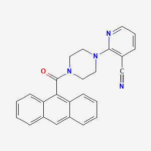 molecular formula C25H20N4O B15168658 Piperazine, 1-(9-anthracenylcarbonyl)-4-(3-cyano-2-pyridinyl)- CAS No. 647854-38-4