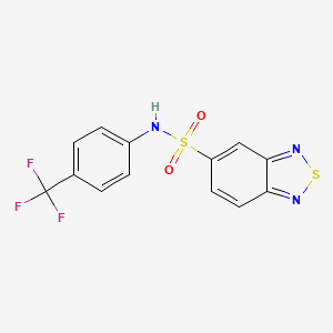 molecular formula C13H8F3N3O2S2 B15168713 N-[4-(Trifluoromethyl)phenyl]-2,1,3-benzothiadiazole-5-sulfonamide CAS No. 646040-65-5