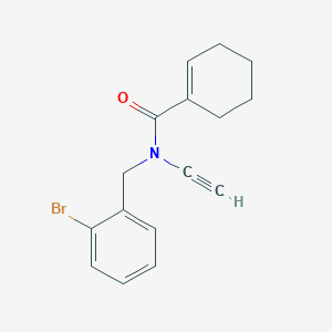 molecular formula C16H16BrNO B15168722 N-[(2-Bromophenyl)methyl]-N-ethynylcyclohex-1-ene-1-carboxamide CAS No. 646029-26-7