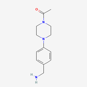 molecular formula C13H19N3O B1516883 1-{4-[4-(氨甲基)苯基]哌嗪-1-基}乙-1-酮 CAS No. 1019625-52-5