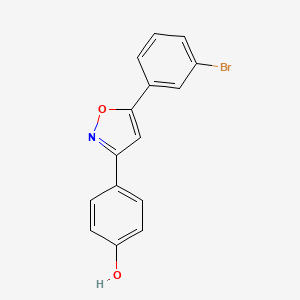 molecular formula C15H10BrNO2 B15168840 Phenol, 4-[5-(3-bromophenyl)-3-isoxazolyl]- CAS No. 651021-70-4