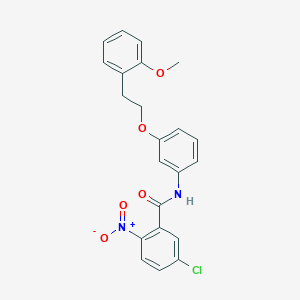 molecular formula C22H19ClN2O5 B15168845 5-Chloro-N-{3-[2-(2-methoxyphenyl)ethoxy]phenyl}-2-nitrobenzamide CAS No. 648924-84-9