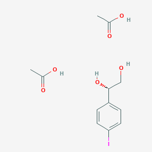 molecular formula C12H17IO6 B15168854 acetic acid;(1S)-1-(4-iodophenyl)ethane-1,2-diol CAS No. 647026-53-7