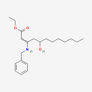 molecular formula C21H33NO3 B15168907 Ethyl 3-(benzylamino)-5-hydroxydodec-2-enoate CAS No. 650596-81-9