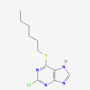 molecular formula C11H15ClN4S B15168926 2-chloro-6-hexylsulfanyl-7H-purine CAS No. 646510-45-4