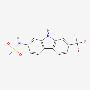 molecular formula C14H11F3N2O2S B15168931 Methanesulfonamide, N-[7-(trifluoromethyl)-9H-carbazol-2-yl]- CAS No. 872604-27-8