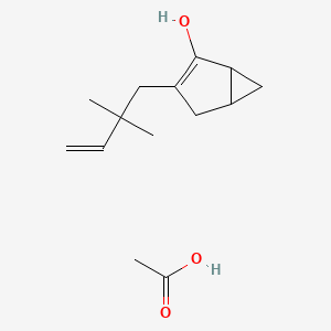 molecular formula C14H22O3 B15168956 Acetic acid;3-(2,2-dimethylbut-3-enyl)bicyclo[3.1.0]hex-2-en-2-ol CAS No. 898267-58-8