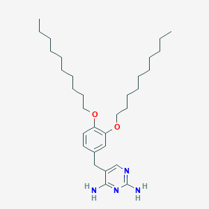 molecular formula C31H52N4O2 B15169032 5-{[3,4-Bis(decyloxy)phenyl]methyl}pyrimidine-2,4-diamine CAS No. 650606-29-4