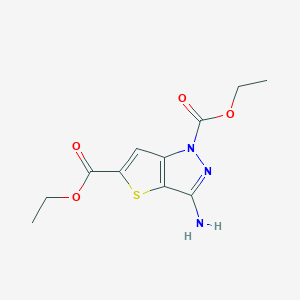 molecular formula C11H13N3O4S B15169046 Diethyl 3-amino-1h-thieno[3,2-c]pyrazole-1,5-dicarboxylate CAS No. 648412-62-8