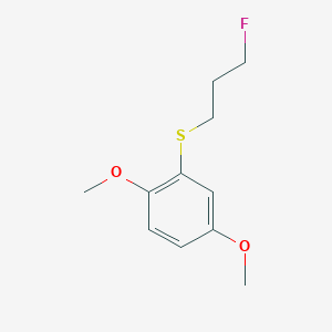 molecular formula C11H15FO2S B15169120 Benzene, 2-[(3-fluoropropyl)thio]-1,4-dimethoxy- CAS No. 648956-81-4