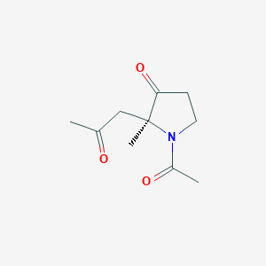 molecular formula C10H15NO3 B15169280 (2S)-1-acetyl-2-methyl-2-(2-oxopropyl)pyrrolidin-3-one CAS No. 918637-75-9