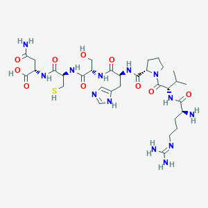 molecular formula C32H53N13O10S B15169303 N~5~-(Diaminomethylidene)-L-ornithyl-L-valyl-L-prolyl-L-histidyl-L-seryl-L-cysteinyl-L-asparagine CAS No. 915774-91-3