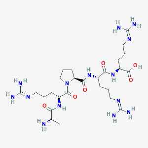 molecular formula C26H50N14O6 B15169305 L-Alanyl-N~5~-(diaminomethylidene)-L-ornithyl-L-prolyl-N~5~-(diaminomethylidene)-L-ornithyl-N~5~-(diaminomethylidene)-L-ornithine CAS No. 647375-78-8