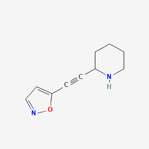 molecular formula C10H12N2O B15169494 Piperidine, 2-(5-isoxazolylethynyl)- CAS No. 651314-33-9