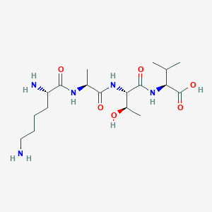 molecular formula C18H35N5O6 B15169508 L-Lysyl-L-alanyl-L-threonyl-L-valine CAS No. 648441-77-4