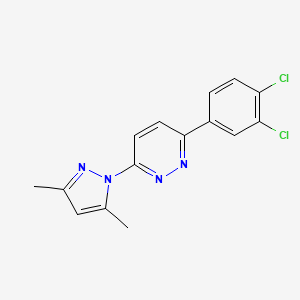 molecular formula C15H12Cl2N4 B15169560 3-(3,4-Dichlorophenyl)-6-(3,5-dimethyl-1H-pyrazol-1-yl)pyridazine CAS No. 650635-04-4
