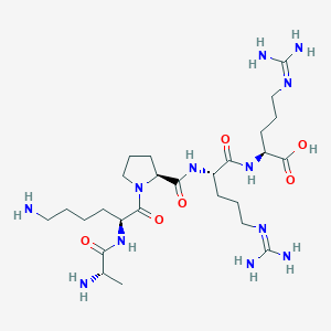molecular formula C26H50N12O6 B15169577 L-Alanyl-L-lysyl-L-prolyl-N~5~-(diaminomethylidene)-L-ornithyl-N~5~-(diaminomethylidene)-L-ornithine CAS No. 647375-88-0