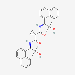 molecular formula C33H36N2O4 B15169689 N~1~,N'~1~-Bis[(1R)-2-hydroxy-2-methyl-1-(naphthalen-1-yl)propyl]cyclopropane-1,1-dicarboxamide CAS No. 878288-71-2